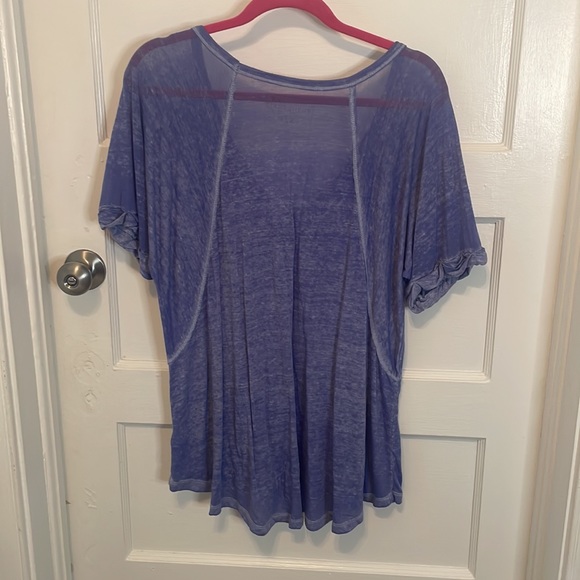 FREE PEOPLE Burnout Tee - Periwinkle - Small - Picture 4 of 4